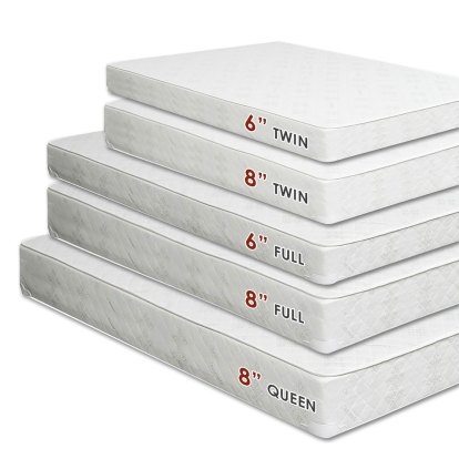 Furniture of America Daisy Foundation 3-Layer Quilting Chiropractic Fabric North American Lumber White Bunkie Board Model DM-COMBO-8" Full Size