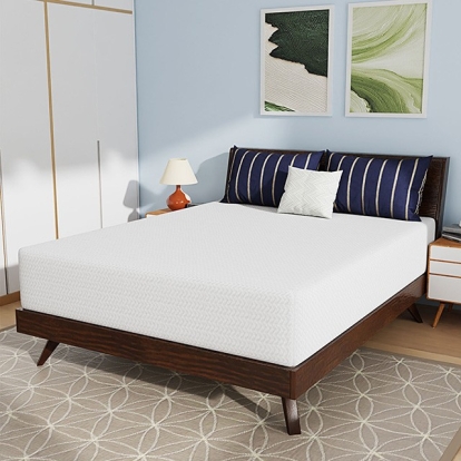 Furniture of America Nasturtium Contemporary Metal White Mattress Model DM812-12" Full Bamboo Charcoal Infused Memory Foam