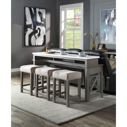ACME Wandella 4PC Pack Counter Height Table Set With USB Model DN00088