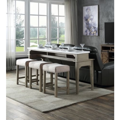 ACME Wandella 4PC Pack Counter Height Table Set With USB Model DN00089