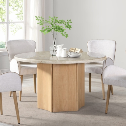 ACME Adalynn Round Dining Table With Marble Top Model DN02875
