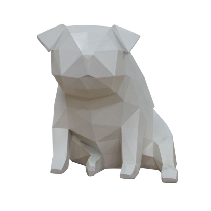 Modrest Dog - Geometric White Sculpture Sculpture White furniture-00178017 Vig Furniture VGTHDS0069-7