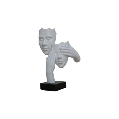 Modrest Two Faces White & Black Sculpture Sculpture White furniture-00179718 Vig Furniture VGTH-DS-078