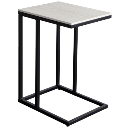 Diamond Sofa EDGESTBE Edge C End Side Table Beige Ceramic Black Metal