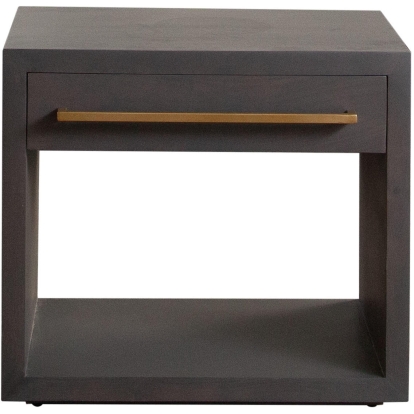 Diamond Sofa ENCOREETGO Encore 1 Drawer End Table Grey Oak Finish Wood Distressed Gold
