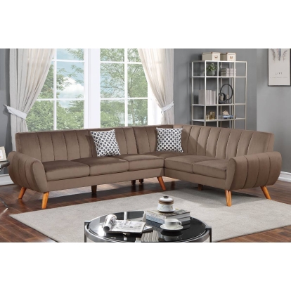 Poundex 2-Piece Sectional Set With 2 Accent Pillows Model F8871