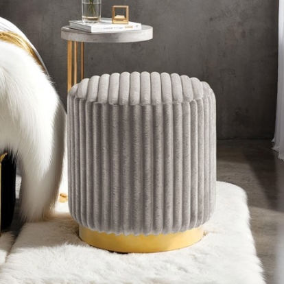Furniture Of America Yolanda Contemporary Engineered Wood, Fabric, Stainless Steel Gray Stool | FM-AC8001GY