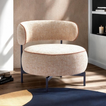 Furniture Of America Florens Contemporary Fabric, Metal, Solid Wood Light Brown Swivel Chair | FM-AC8015BR