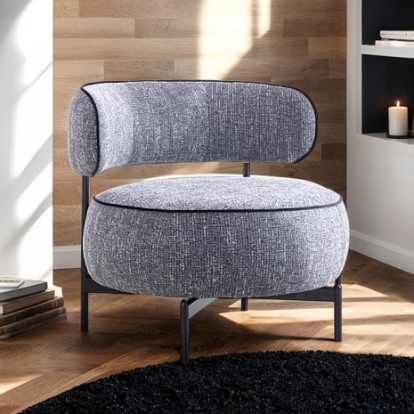 Furniture Of America Florens Contemporary Fabric, Metal, Solid Wood Dark Gray Swivel Chair | FM-AC8015DG