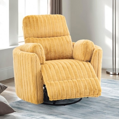 Furniture Of America Belper Contemporary Engineered Wood, Eucalyptus Wood, Fabric, Fiber, Foam Yellow Power Glider Recliner W/ Swivel | FM-AC8018YL-PM