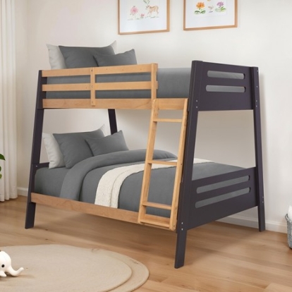 Furniture Of America Kallen Contemporary Engineered Wood, Pinewood Oak Twin/Full Bunk Bed | FM-BK206A-TF-BED+M6