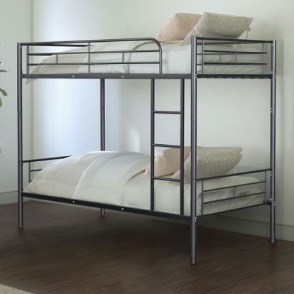 Furniture of America Plutus Contemporary Metal Black Twin-Twin Metal Bunkbed Model FM-BK900BK-TT