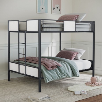 Furniture Of America Molton Contemporary Metal Black Full/Full Metal Bunkbed | FM-BK902BK-FF