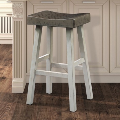 Furniture of America Biasca Transitional Solid with Wood Gray-White 29" Stool (2-Ctn) Model FM-BR3001WH-29-2PK