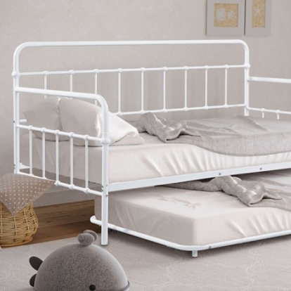 Furniture of America Thera Contemporary Metal White Daybed with Trundle Model FM1000WH