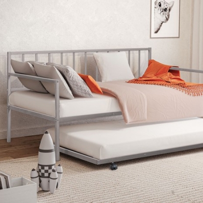 Furniture of America Harmon Contemporary Metal Silver Metal Daybed Model FM1001SV