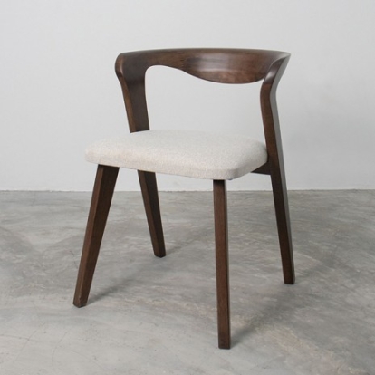 Furniture Of America Logstor Mid-Century Modern Fabric, Full Solid Rubberwood Rich Walnut Side Chair (2/Ctn) | FM30002WN-SC-2PK