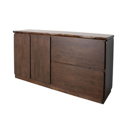 Furniture of America Logstor Mid-Century Modern Full Solid Rubberwood Rich Walnut Sideboard Model FM30002WN-SV