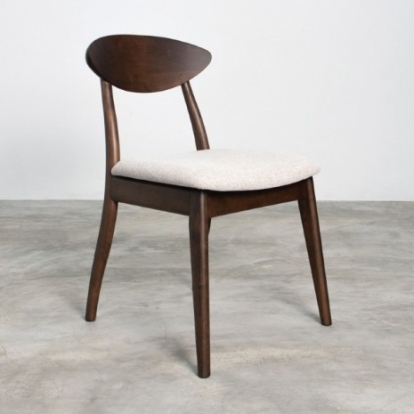 Furniture of America Hammel Mid-Century Modern Full Solid Rubberwood Rich Walnut Side Chair (2-Ctn) Model FM30005WN-SC-2PK