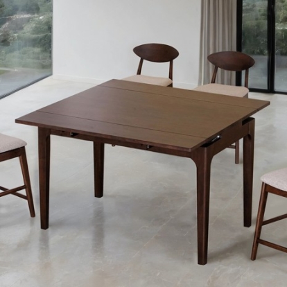 Furniture Of America Mersin Mid-Century Modern Full Solid Rubberwood Rich Walnut Counter Ht Table | FM30010WN-PT