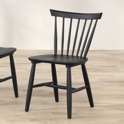 Furniture of America Beale Mid-Century Modern Engineered with Wood Oak Veneer Rubberwood Black Dining Chair (2-Ctn) Model FM3100BK-SC-2PK