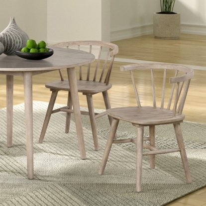 Furniture Of America Yate Mid-Century Modern Engineered Wood, Oak Veneer, Rubberwood Natural Oak Round Dining Table | FM3102NT-RT