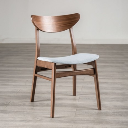 Furniture Of America Skien Mid-Century Modern Engineered Wood, Fabric, Solid Wood, Wood Veneer, Others Walnut/Light Gray Side Chair (2/Ctn) | FM3210WN-SC-2PK