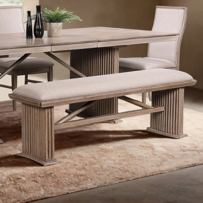 Furniture of America Ellesmere Modern Contemporary Ash Veneer Engineered with Wood Rubberwood Natural Ash Bench Model FM3230NT-BN-PK