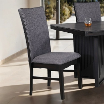 Furniture of America Easingwold Modern Contemporary Ash Veneer Engineered with Wood Rubberwood Black Side Chair (2-Ctn) Model FM3231BK-SC-2PK