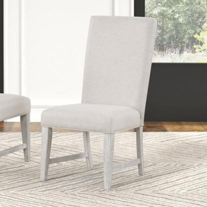 Furniture of America Argenthart Transitional Engineered with Wood Fabric Oak Veneer Poplar Light Gray Dining Chair (2-Ctn) Model FM3368GY-SC-2PK