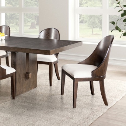 Furniture Of America Morden Transitional Fabric, Oak Veneer, Solid Poplar Wood, Others Dark Walnut Dining Table | FM3420BR-T-TABLE