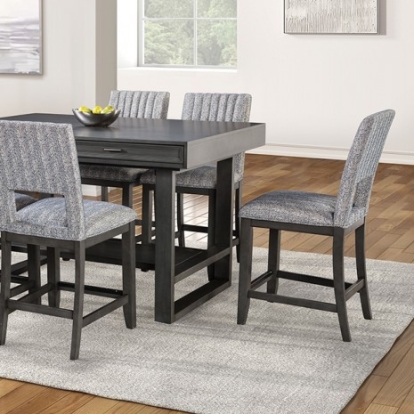 Furniture of America Potton Transitional Ash Veneer Fabric Solid Acacia with Wood Gray Counter Ht. Table Model FM3425GY-PT-TABLE