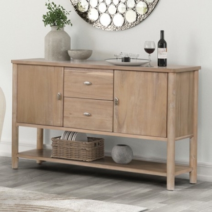Furniture Of America Rheinfall Transitional Acacia Veneer, Engineered Wood, Fabric, Foam, Solid Rubberwood Natural/Beige Server | FM3426NT-SV