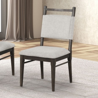 Furniture of America Woolwich Modern Acacia Veneer Engineered with Wood Fabric Rubberwood Dark Walnut Side Chair (2-Ctn) Model FM3433DW-SC-2PK