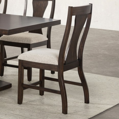 Furniture of America Holsworthy Contemporary Engineered with Wood Fabric Foam Solid Rubberwood Espresso Side Chair (2-Ctn) Model FM3600ES-SC-2PK