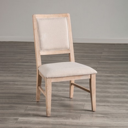 Furniture of America Orbetello Transitional Engineered with Wood Fabric Foam Rubberwood Distressed Natural Side Chair (2-Ctn) Model FM3601NT-SC-2PK
