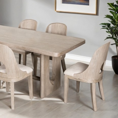Furniture of America Sterling West Modern Engineered with Wood Solid Rubberwood White Oak Veneer White Oak Rect. Dining Table Model FM39004AK-T