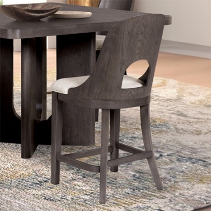 Furniture Of America Sterling West Modern Engineered Wood, Solid Rubberwood, White Oak Veneer Ash Gray Counter Ht. Chair-2Pcs/Ctn | FM39004ES-PC-2PK