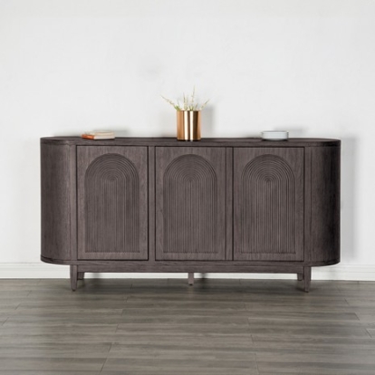 Furniture of America Sterling West Modern Engineered with Wood Solid Rubberwood White Oak Veneer Ash Gray Server Model FM39004ES-SV