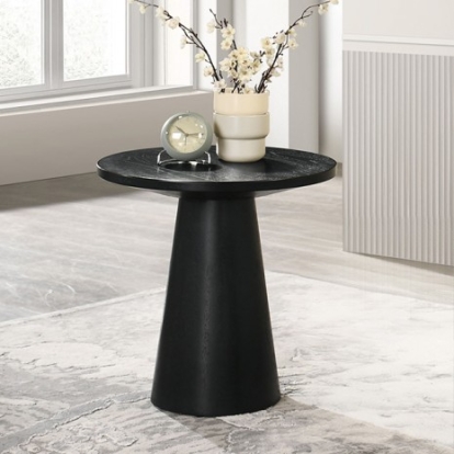 Furniture Of America Halewood Contemporary Engineered Wood, Oak Veneer, Rubberwood Oak End Table | FM4222BK-E-PK