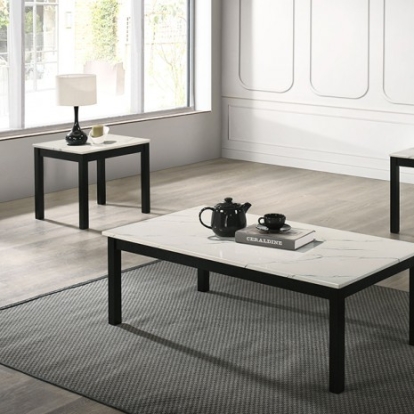 Furniture Of America Findlay Contemporary Engineered Wood, Paper, Rubberwood White 3 Pc. Table Set | FM42900WH-3PK