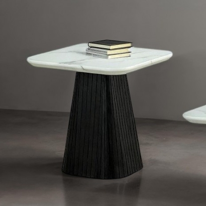 Furniture Of America Sindal Contemporary Engineered Wood, Faux Marble Black End Table | FM44004BK-E-TABLE