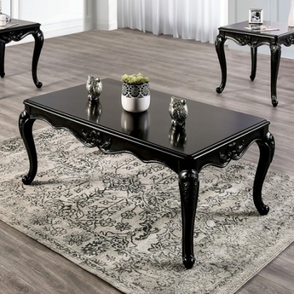 Furniture of America Rochester Traditional Solid with Wood Veneer Champagne Coffee Table Model FM45001ES-C