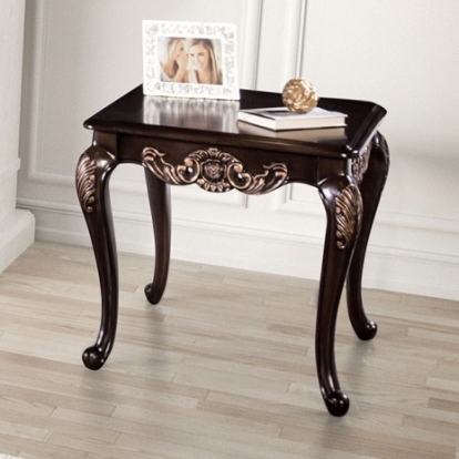 Furniture of America Palencia Traditional Solid with Wood Veneer Dark Cherry End Table Model FM45005E