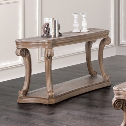 Furniture Of America Seven Oaks Traditional Solid Wood, Wood Veneer, Others Weathered Oak Sofa Table | FM4518AK-S