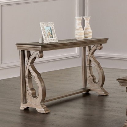 Furniture of America Giordani Traditional Solid with Wood Veneer Weathered Oak Sofa Table Model FM4519AK-S