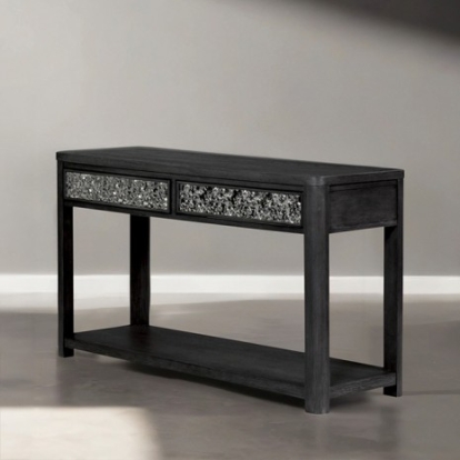 Furniture of America Sterling West Modern Contemporary Engineered with Wood Rubberwood Stainless Steel White Oak Veneer Ash Gray Sofa Table Model FM49001ES-S