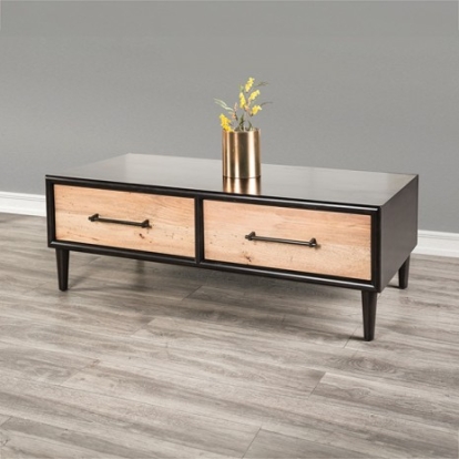 Furniture of America Lakeside Modern Farmhouse Birch Veneer Engineered with Wood Mango Veneer Solid Rubberwood Light White Wash Cocktail Table Model FM49003BK-C