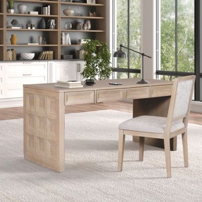 Furniture of America Hatton Cross Modern Contemporary Engineered with Wood Rubberwood White Oak Veneer Tawny Writing Desk Model FM49011NT-DK