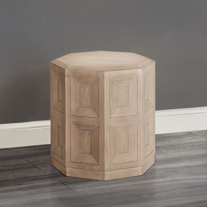 Furniture of America Hatton Cross Modern Contemporary Engineered with Wood Rubberwood White Oak Veneer Tawny End Table Model FM49011NT-E